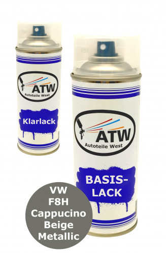 Autolack für VW F8H Cappucino/Beige Metallic +400ml Klarlack Set